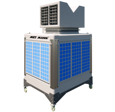 Climatizadores evaporativos con ventilador centrífugo de 5.760 a 60.644 m³/h para enfriar y renovar el aire en locales industriales